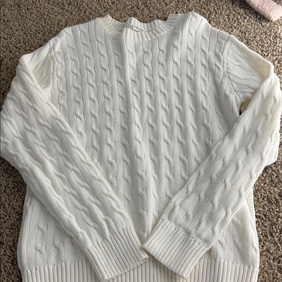Brandy Melville Sweaters - Brandy Melville White Cable Knit Sweater